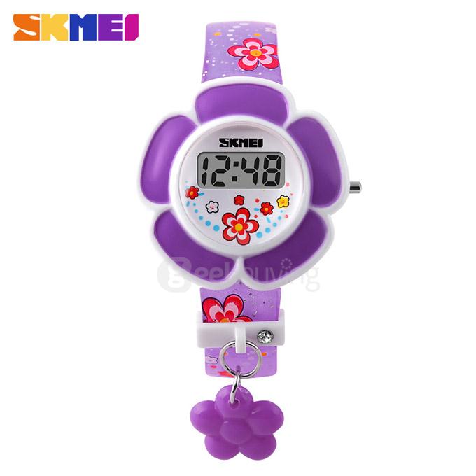 SKMEI 1144 Fashion Cute Flower-shaped Children Electronic Watch - Purple
