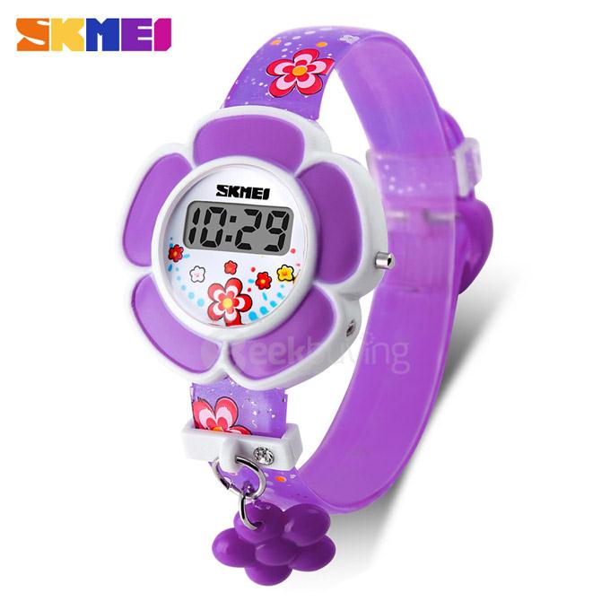 SKMEI 1144 Fashion Cute Flower-shaped Children Electronic Watch - Purple
