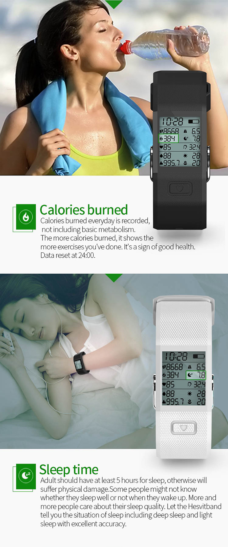 Hesvit S3 BT4.0 Smart Bracelet Watch with Fitness Tracker Automatic Activity Tracker for Andriod iOS - Red