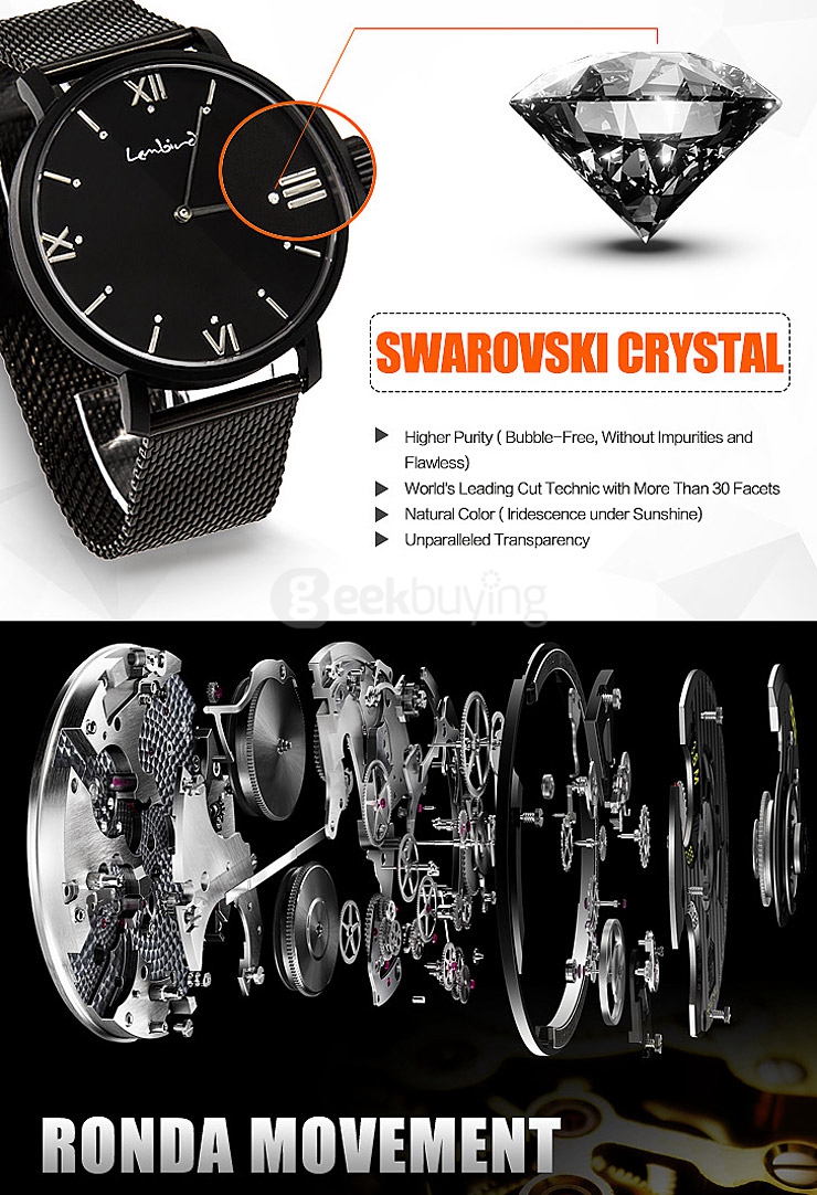 Lembird Free O2 Bluetooth 4.0 Smart Watch with Sapphire Crystal Dial/ 12 LED Lights/ Imported 751 Movt/ Fitness Sports Tracker/ Diet Management - Black