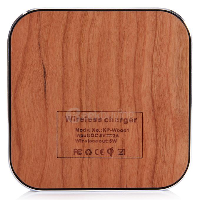 Original Portable QI Wooden Charging Stand Charging Pad Wireless Charger - Black