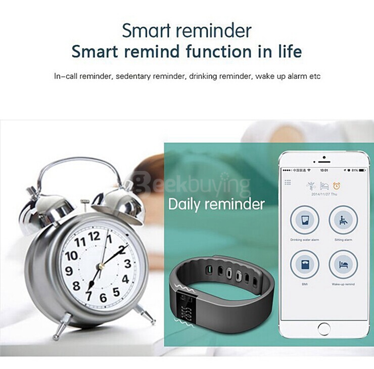 TW64 Smartband Bluetooth 4.0 Waterproof Smart Wristband Sport Activity Fitness Sleep Tracker Pedometer For iOS Android - Green