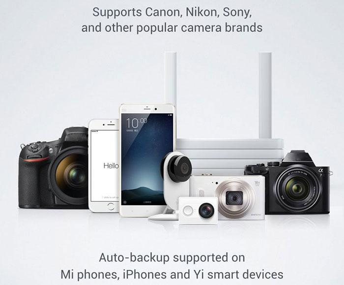 Original Xiaomi Mi Wifi Router Dual Bands Gigabit WiFi Wireless Router Bulit-in 1TB Mobile Hard Disk - White