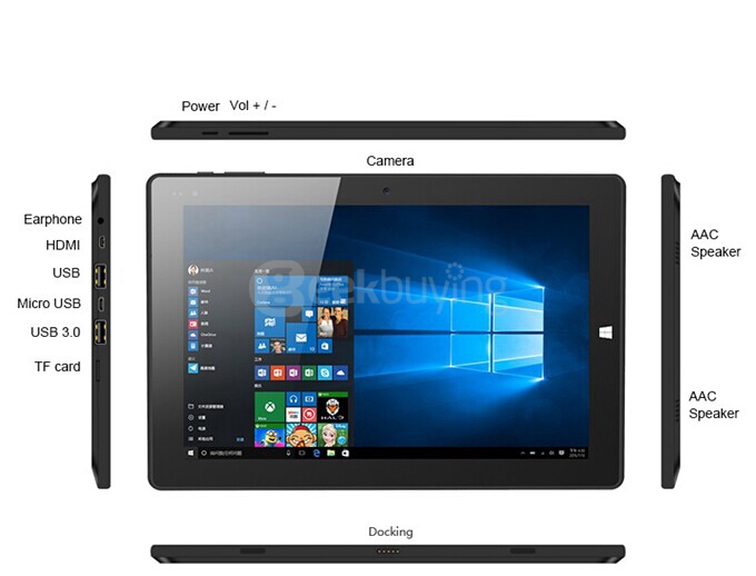 CHUWI Hi10 10 inch Intel Cherry Trail Z8300 Dual OS Windows10 + Android 5.1 4GB/64GB 2in1 Tablet Quad Core 1.84GHz IPS 1920*1200 - Black