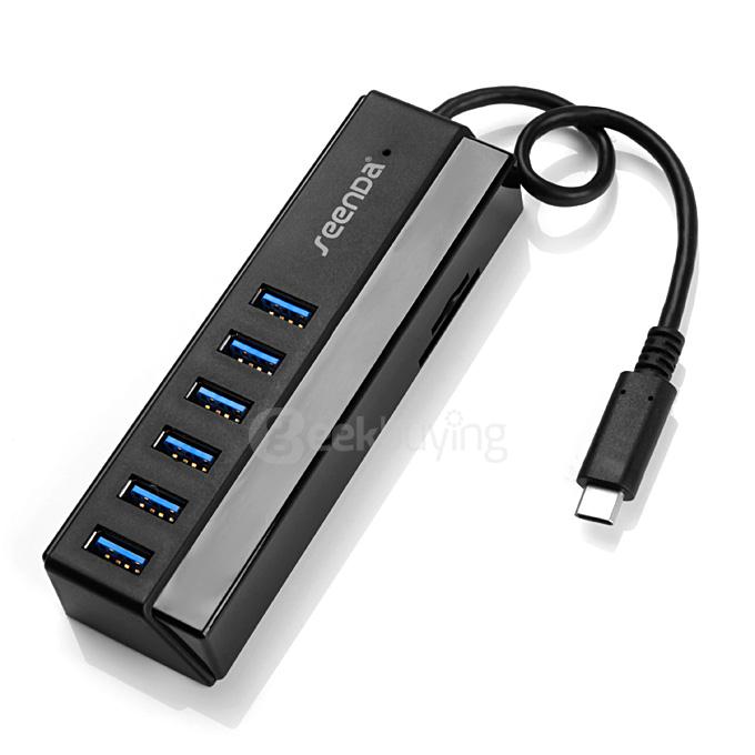 SEENDA IHUB-06C Type-c 3.1 To USB3.0 HUB - Black