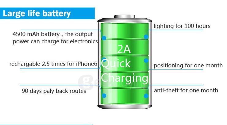 REACHFAR RF-V20 7 In 1 Multifuncional GPS Tracker 4500mah Power Bank - White