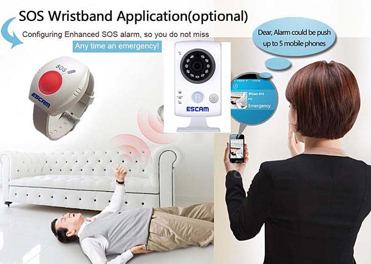 ESCAM QF502 P2P HD Smart Wifi IP Camera with 2.8mm Fixed Lens IR Surveillance Camera with Dual IR-CUT Filter - UK Plug