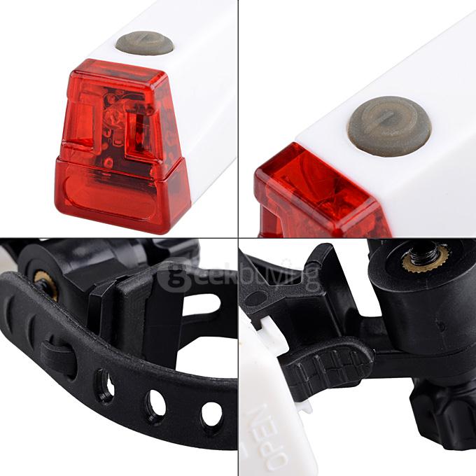 Leadbike 2-Mode LED Red Light Bike Tail Light - White (2 x AAA)
