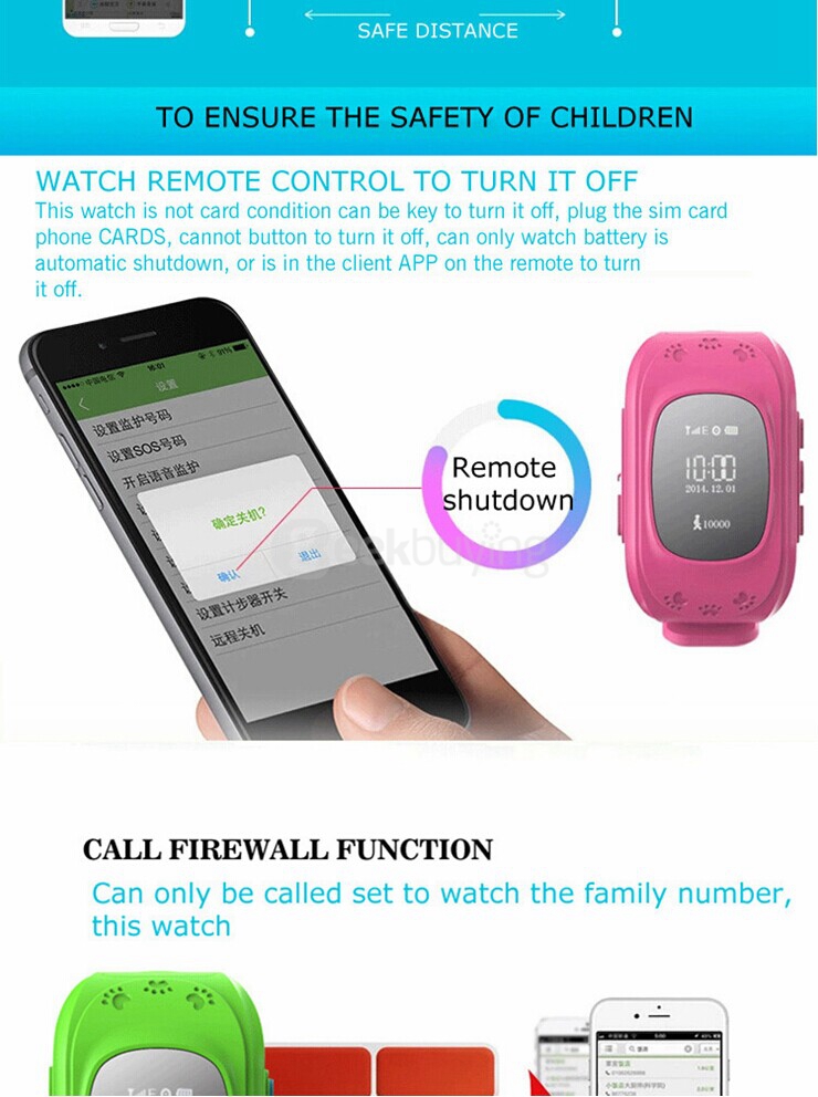 W5 Bluetooth 4.0 GSM Phone GPS/AGPS/ LBS Smart Positioning Watch Anti Lost Alarm Electronic Fence For Children - Pink