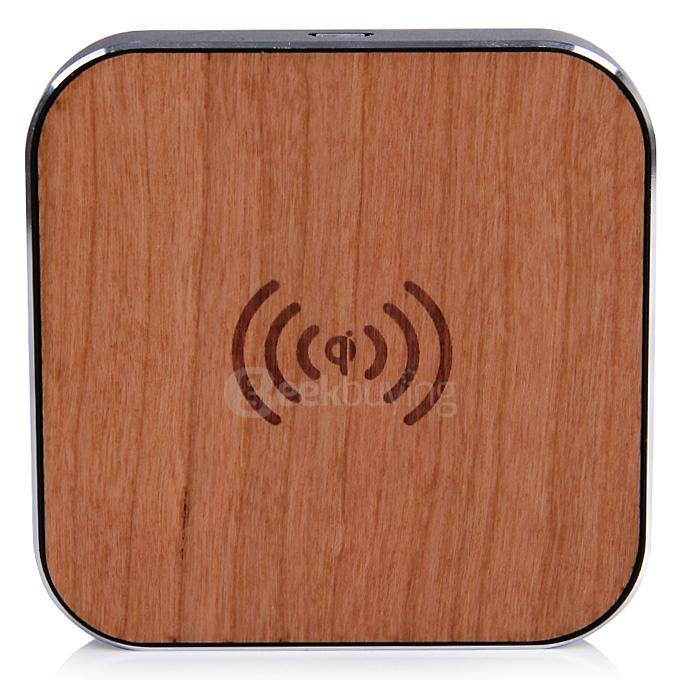 Original Portable QI Wooden Charging Stand Charging Pad Wireless Charger - Black