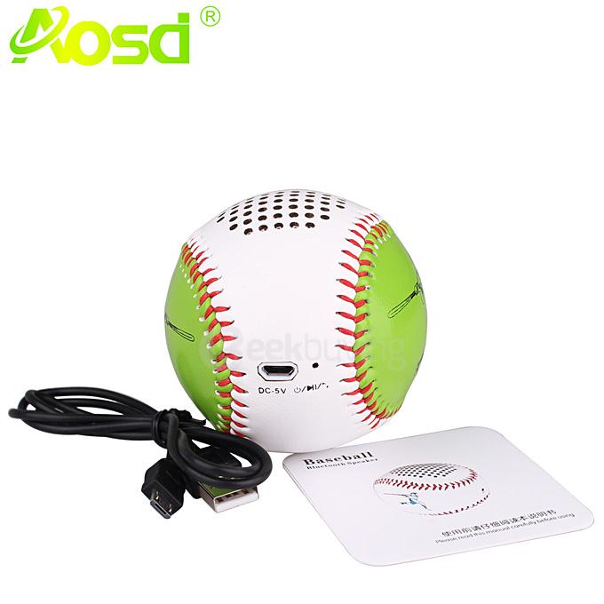 Baseball Style Bluetooth Speaker Bluetooth4.0 Handsfree Calls Music Player - Green