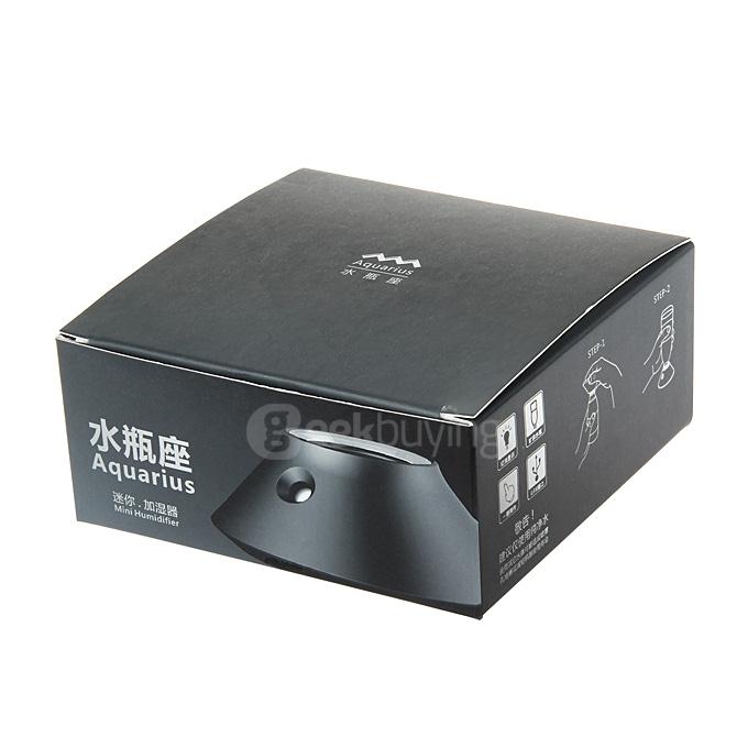 Smart Frog KW-JSQ03 Acquarius Mini Ultrasonic Air Humidifier with USB Cable for Car / Office / Home - Black