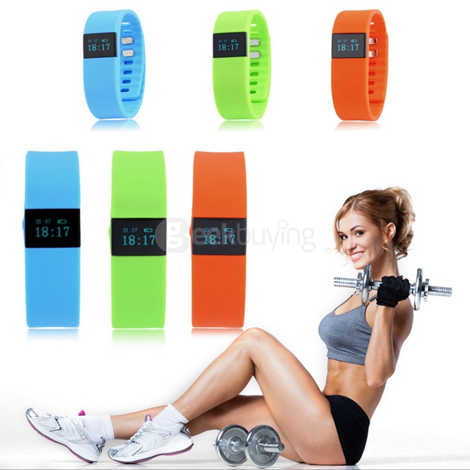 TW64 Smartband Bluetooth 4.0 Waterproof Smart Wristband Sport Activity Fitness Sleep Tracker Pedometer For iOS Android - Green