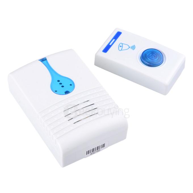 501D 32-Melody Wireless Remote Control Transmitter + Receiver Doorbell Set - White + Blue