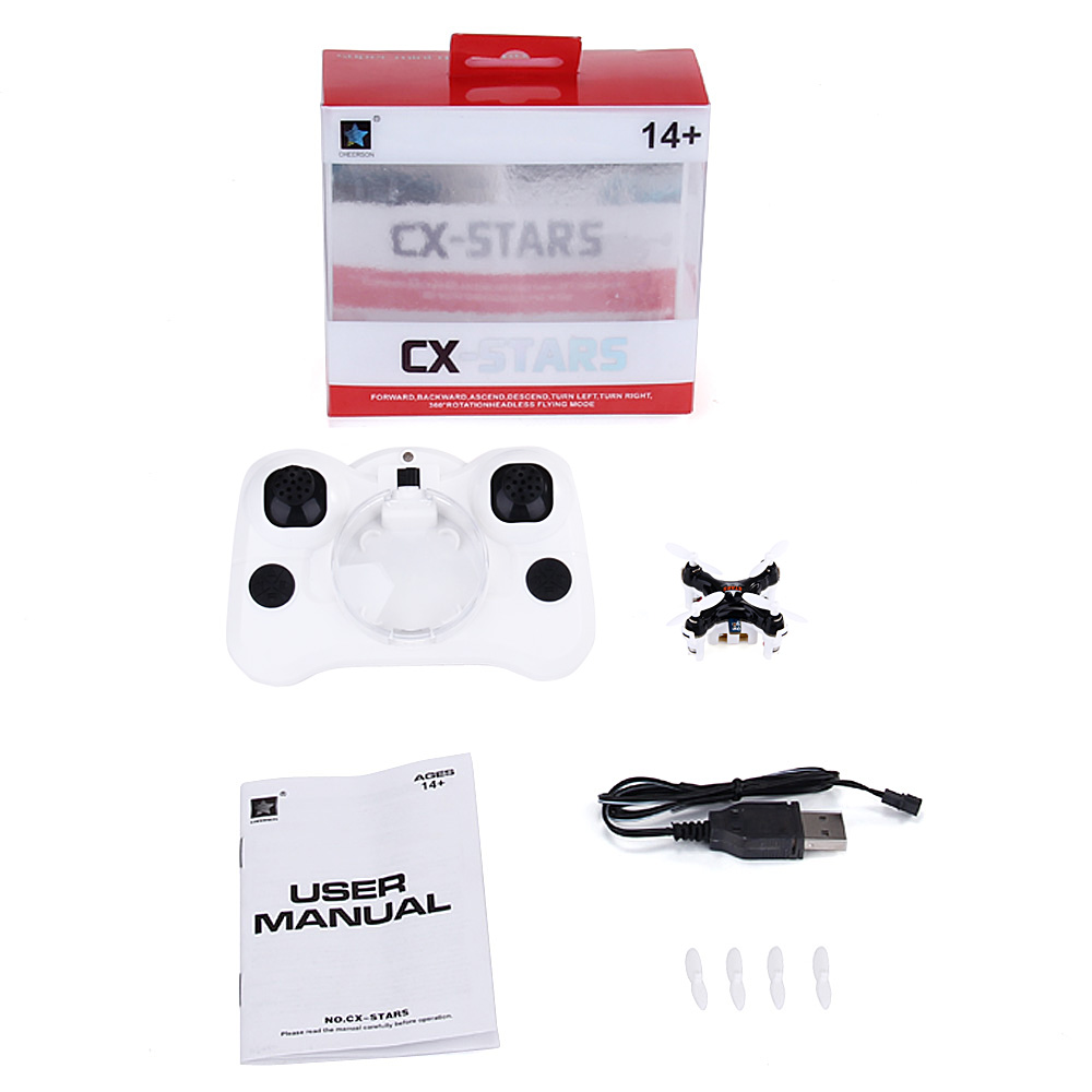 Cheerson CX-STARS 2.4G 4CH 6 Axis Gyro 3D Flip MINI RC Quadcopter - Black