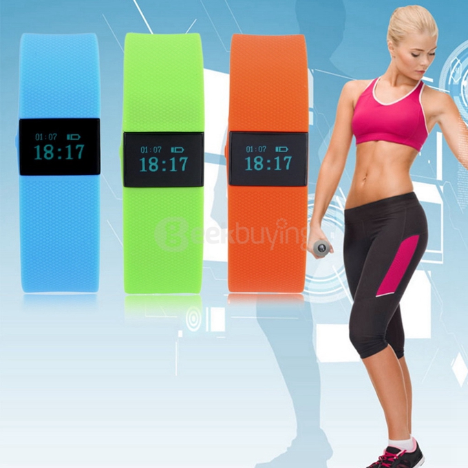 TW64 Smartband Bluetooth 4.0 Waterproof Smart Wristband Sport Activity Fitness Sleep Tracker Pedometer For iOS Android - Green