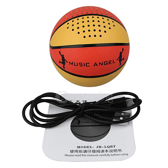 Basketball Style Bluetooth Speaker Bluetooth4.0 Handsfree Calls Music Player - Yellow+Orange