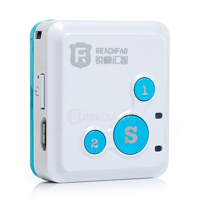 REAGHFAR RF-V16 Mini Personal Locator GPS Real Time Tracker SOS Communicator - White + Blue