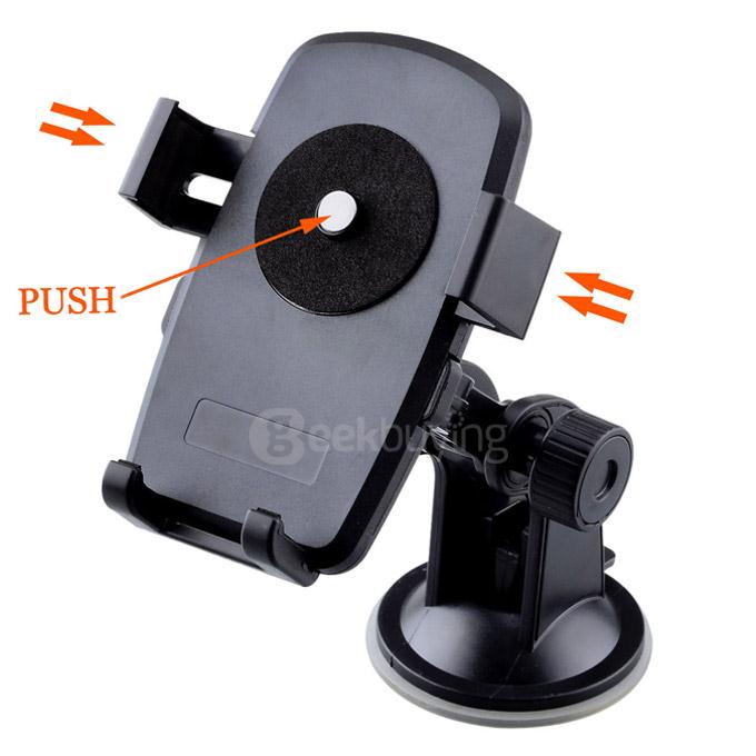 Universal Windshield Dashboard Car Mount Holder for IPHONE 6 / SAMSUNG S6 + More - Black