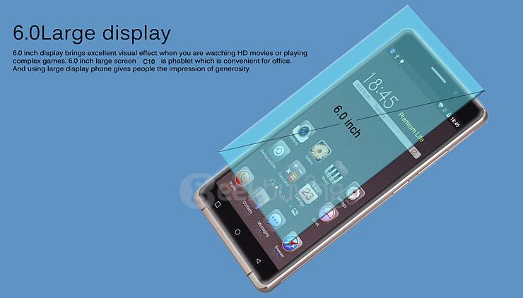 CMX C10 6.0 inch IPS QHD Android 5.1 MT6580 Quad Core 1.3GHz Smartphone 1GB RAM 8GB ROM 3G GPS - Black