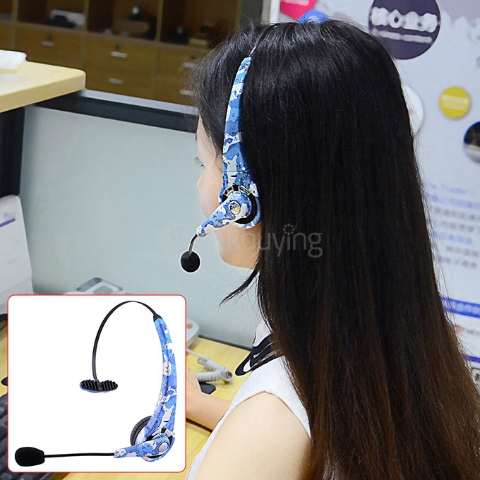 BTH-068 EU Plug Wireless USB Bluetooth Headphones Music Gaming Headset with Microphone for PS3 - Black + Blue