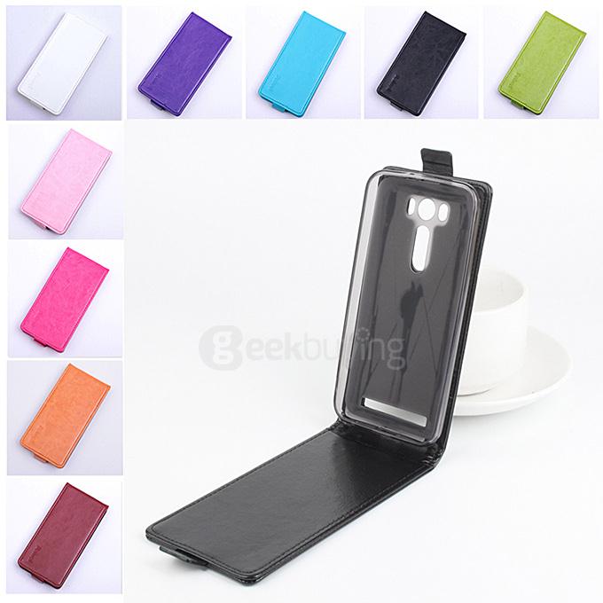 Baiwei Protective Hard Cover Up&Down Flip Stand Leather Case with Back Shell for ASUS Zenfone 2 Laser ZE500KL- Black