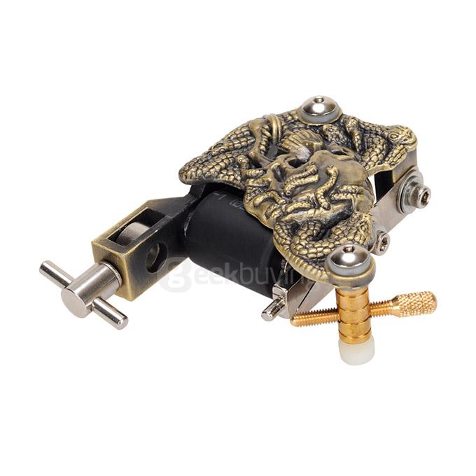 K200 Skull Casting Tattoo Machine High Stability Tattoo Machine 10 Warps Coils 7000-9000 R/Minute - Bronze