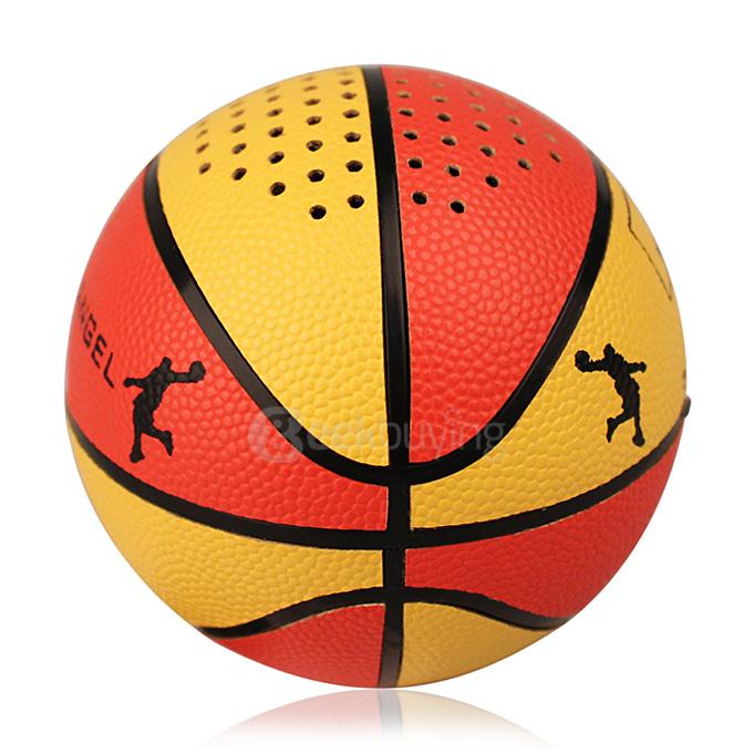 Basketball Style Bluetooth Speaker Bluetooth4.0 Handsfree Calls Music Player - Yellow+Orange