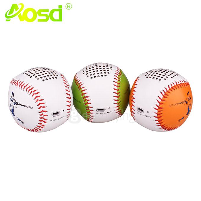 Baseball Style Bluetooth Speaker Bluetooth4.0 Handsfree Calls Music Player - White