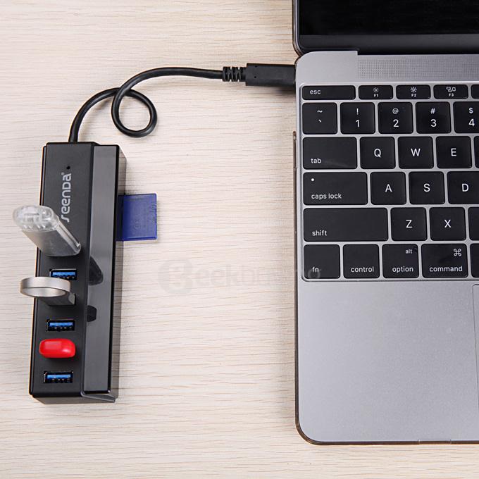 SEENDA IHUB-06C Type-c 3.1 To USB3.0 HUB - Black