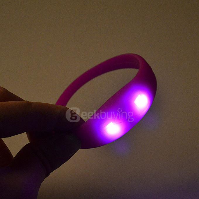 LED Tunnel silicone bracelet vibration sensor concert Evening performances Decorations - Purple