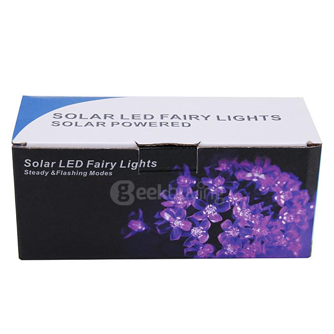 Solar Power Garden Light 50 LEDs Christmas Party Fairy Lamp - Purple Light