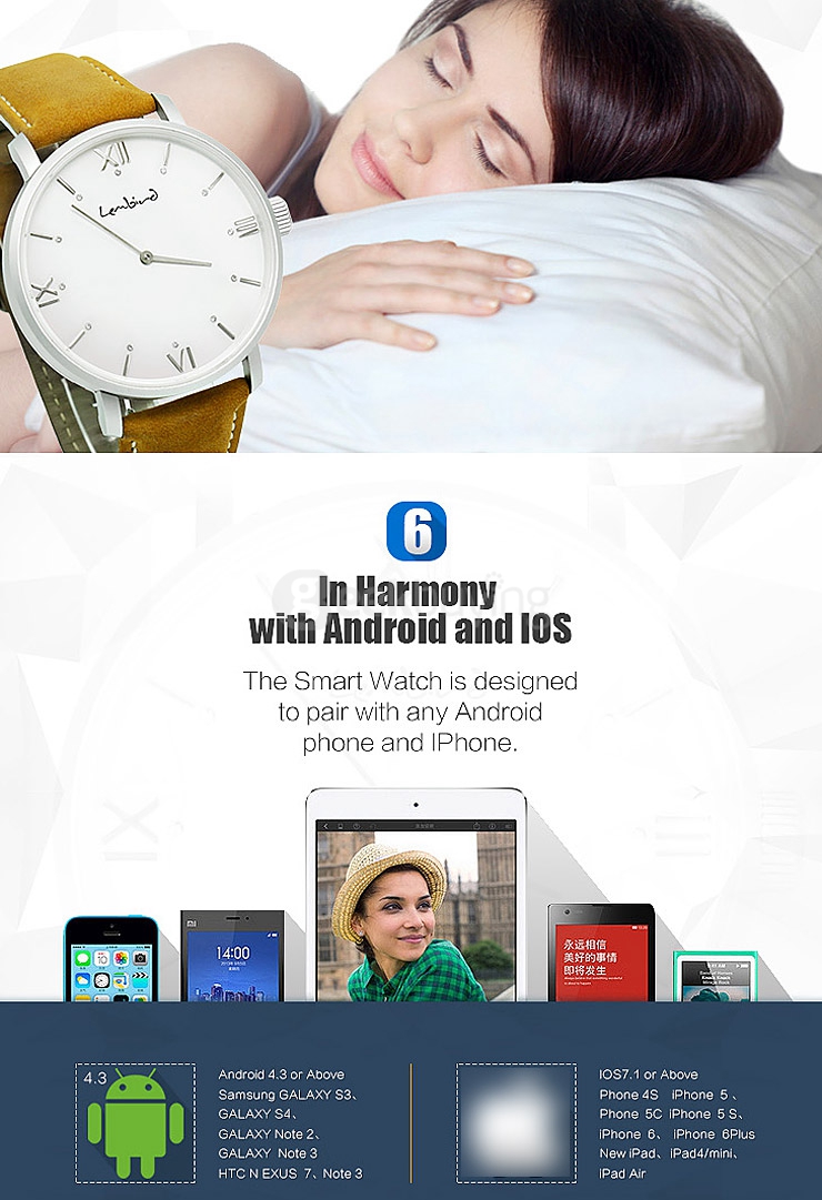 Lembird Free O2 Bluetooth 4.0 Smart Watch with Sapphire Crystal Dial/ 12 LED Lights/ Imported 751 Movt/ Fitness Sports Tracker/ Diet Management - Black