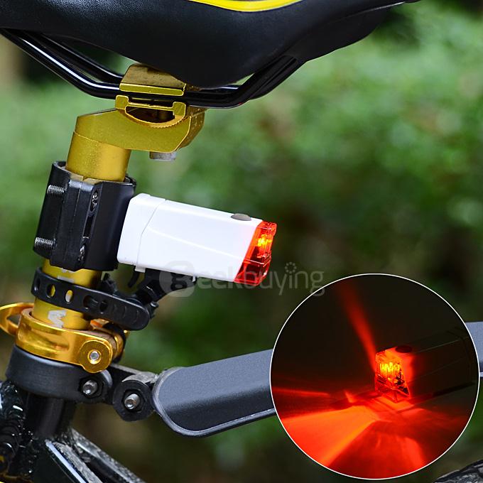 Leadbike 2-Mode LED Red Light Bike Tail Light - White (2 x AAA)