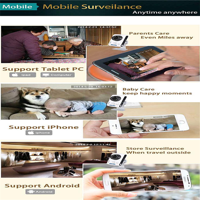 ESCAM QF502 P2P HD Smart Wifi IP Camera with 2.8mm Fixed Lens IR Surveillance Camera with Dual IR-CUT Filter - UK Plug