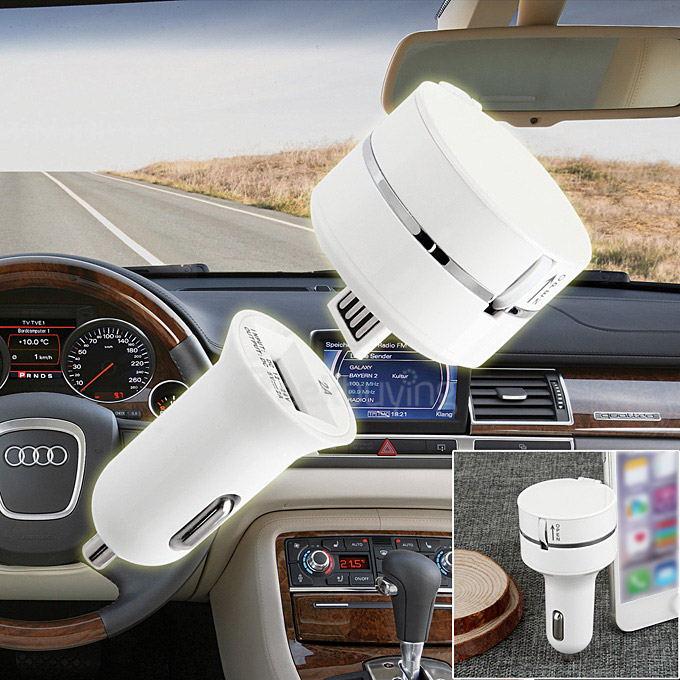 Mini 3-in-1 Pull-out Extensible Charging Cable & Car Charger for iPhone 4/ iPhone 5/ iPhone 6 and More - White