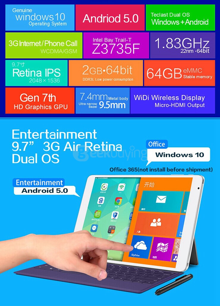 Teclast X98 Air 3G Phablet 9.7