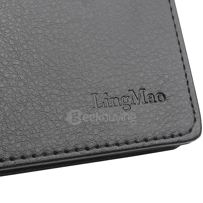 LingMao Litchi Peel Texture Protective Hard Cover Flip Stand Leather Case for Lenovo Vibe P1M 5.0inch - Black
