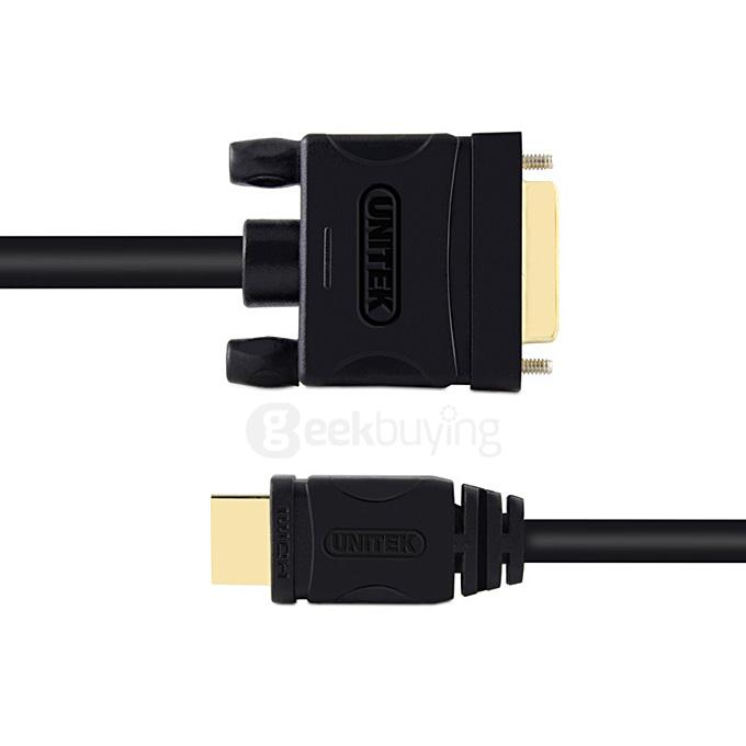 UNITEK Y-C218 Bi-Directional Digital 1080P HD HDMI1.4 to DVI Converter Cable Adapter 2M