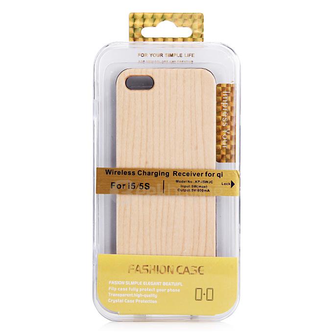 QI Wireless Charging Receiver Simple Designed for Apple iPhone 5 iPhone 5S - Maple