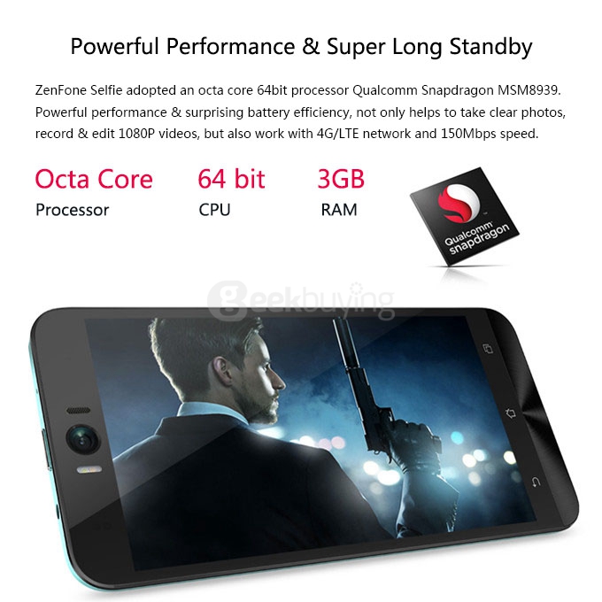 ASUS ZenFone Selfie ZD551KL 5.5inch FHD 3GB 16GB 4G SmartPhone Qualcomm MSM8939 Octa Core Dual 13.0MP Camera - White