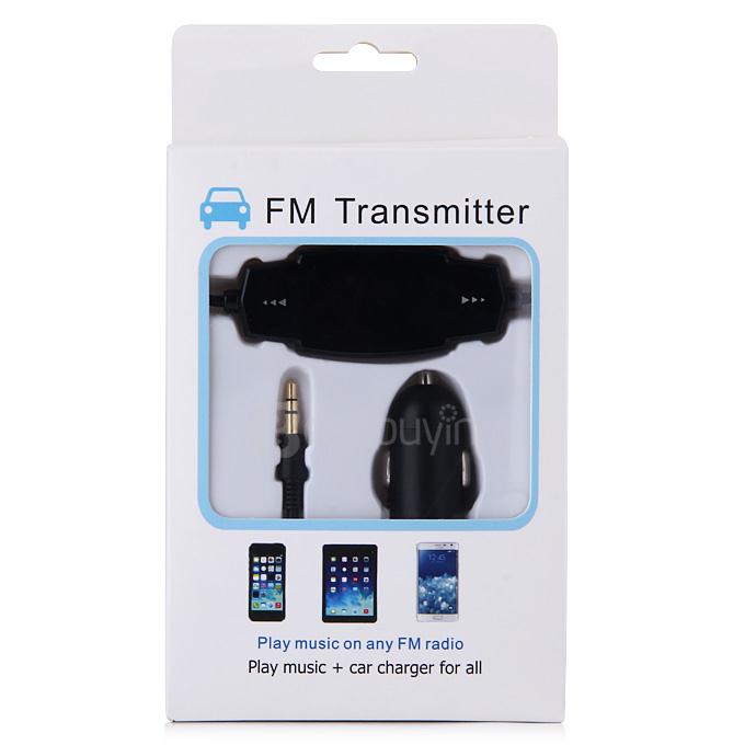FM Transmitter with 5V/2.4A USB LDesign FM Radio Transmitter for iPhone 6 6s Plus iPad iPod Galaxy S6/Note 2 - Black