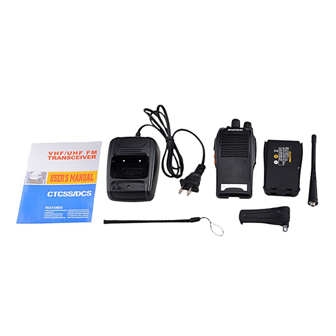 BAOFENG BF-777S 400~470MHz 2 Way Radio Walkie Talkie US Plug 5W 16CH UHF Interphone Transceiver Handheld Intercom - Black