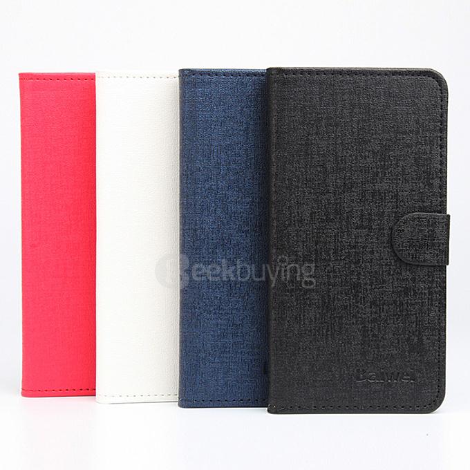 Contrast Color Protective Hard Cover Flip Stand Leather Case for OnePlus X Smartphone - White