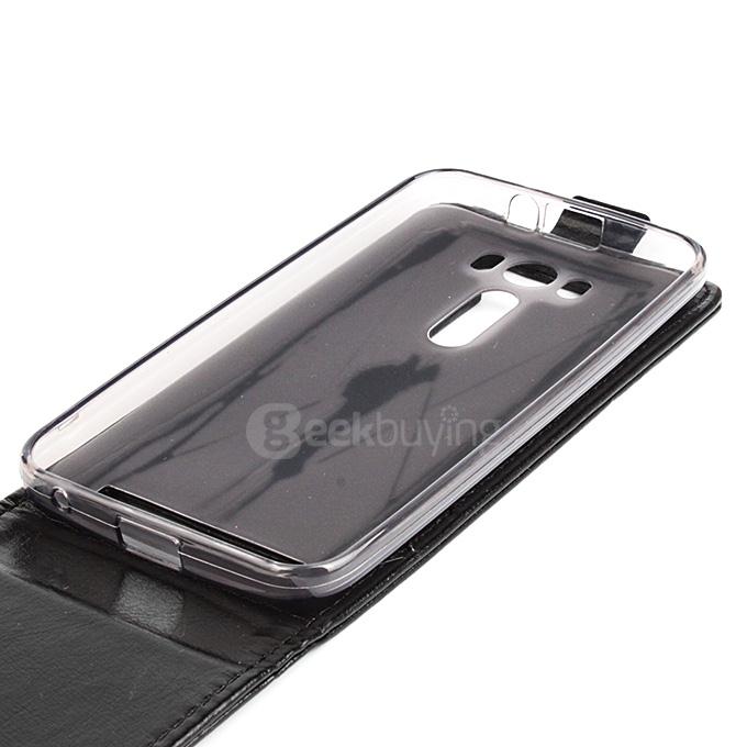 Baiwei Protective Hard Cover Up&Down Flip Stand Leather Case with Back Shell for ASUS Zenfone 2 Laser ZE500KL- Black