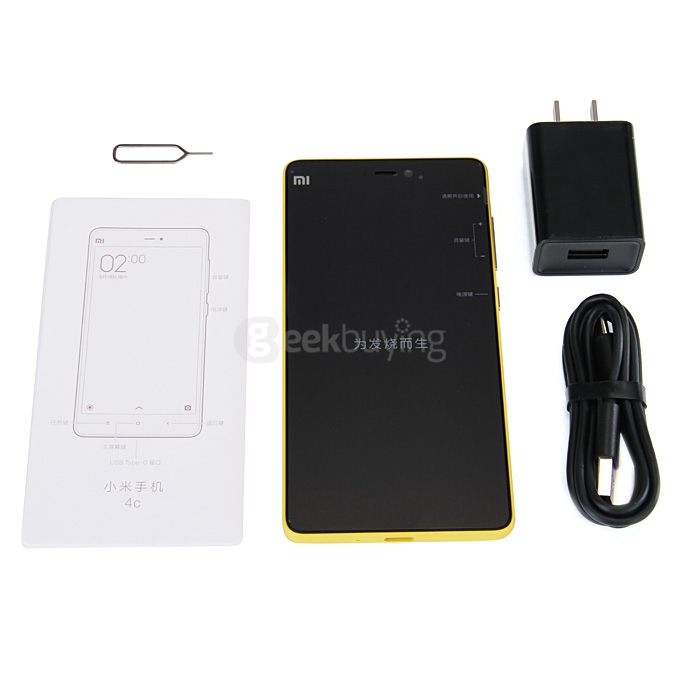 Xiaomi Mi4C 5.0inch Android 5.1 3GB 32GB Smartphone 4G FDD-LTE 64-bit Snapdragon 808 Hexa Core 1.8GHz 13.0MP 5.0MP Type-C Edge Tap - Yellow