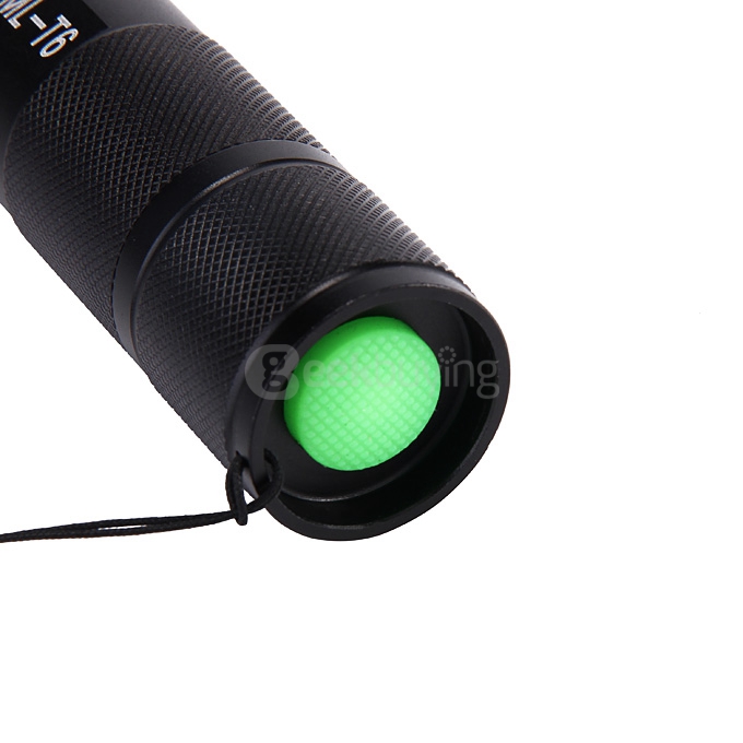 E-SMART Mini Stretch Zooming Cree XML-T6 900lm 3-Mode White Tactical Flashlight - Black