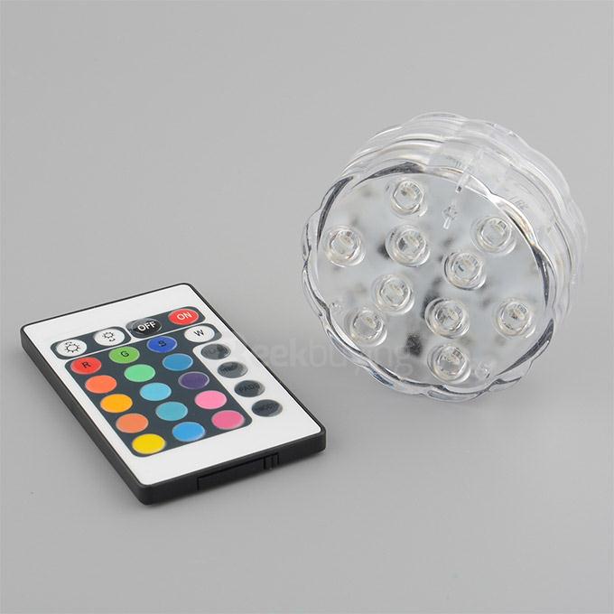 Makibes E-shine ES-001 Colorful LED Light Lamp Waterproof with Remote Controller - White