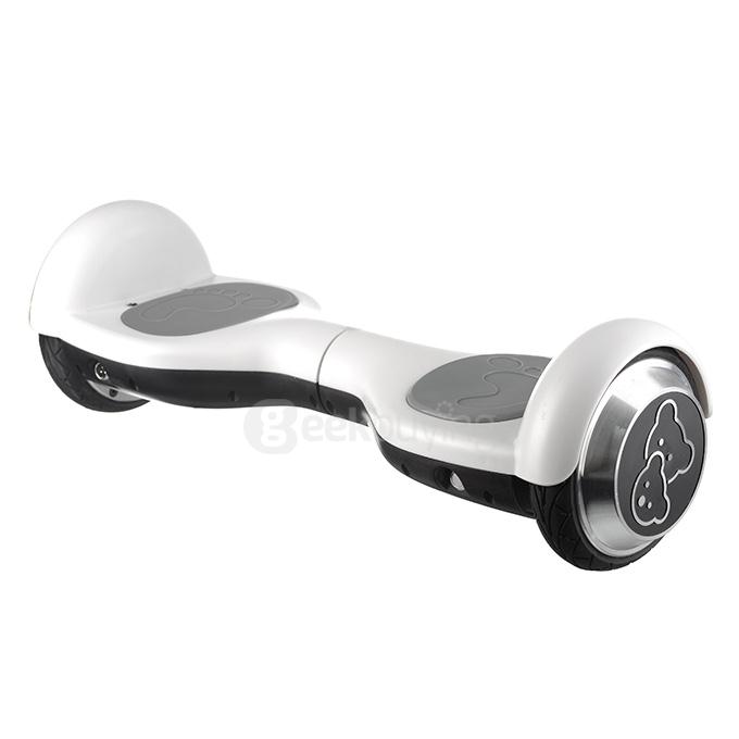 Dual Wheels Children Contents Self Balancing Electric Scooter Drifting Board with 7 In 1 Protective Gear - White