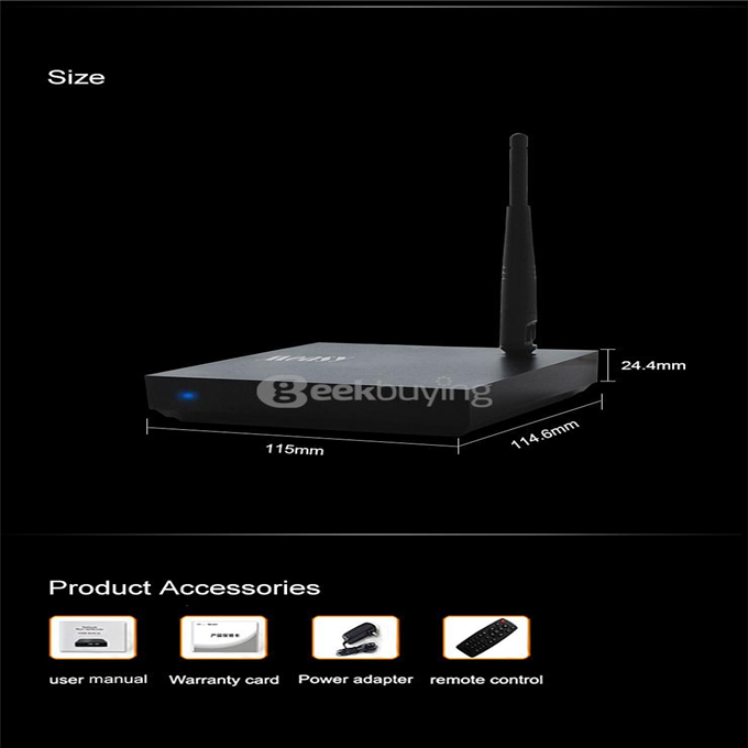 Measy B4TS Amlogic S905 TV BOX Android 5.1.1 Quad Core 1G/8G WIFI Gigabit LAN Bluetooth4.0 HDMI2.0 4K KODI 3G